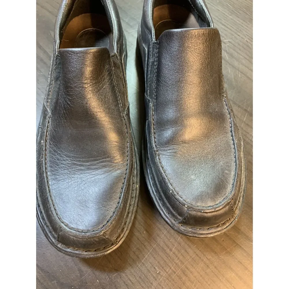 Streetcars Slip On Loafer Black Leather‎ Comfort Shoes Mens Sz 8.5 2W Basic Dad